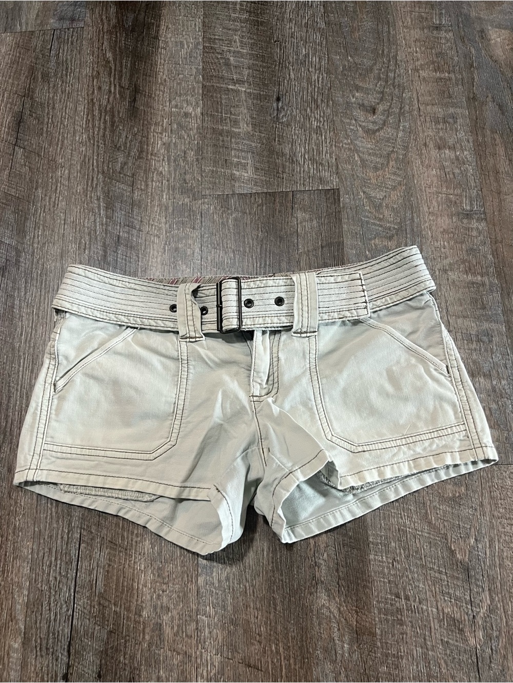 American Eagle Outfitters Beige Belted Shorts